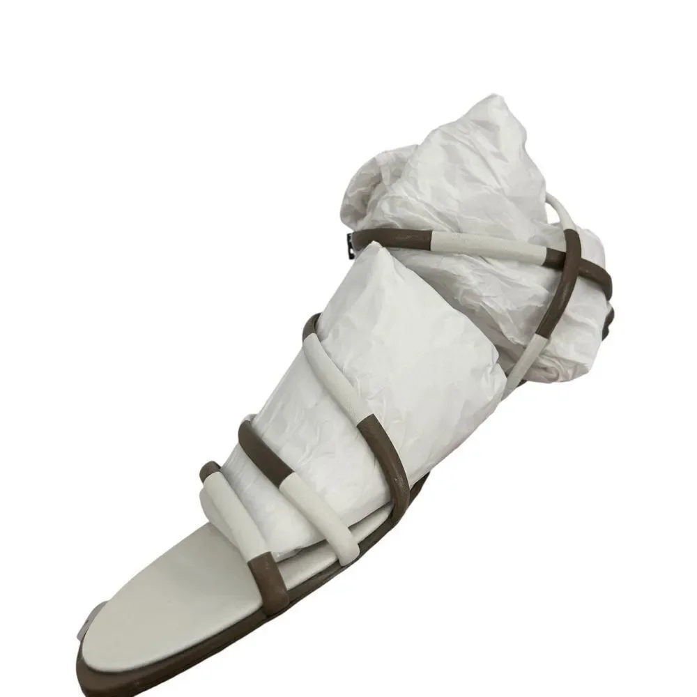 NIB Tory Burch Split Mignon Multi-strap Sandal In Gardenia Toasted size 11